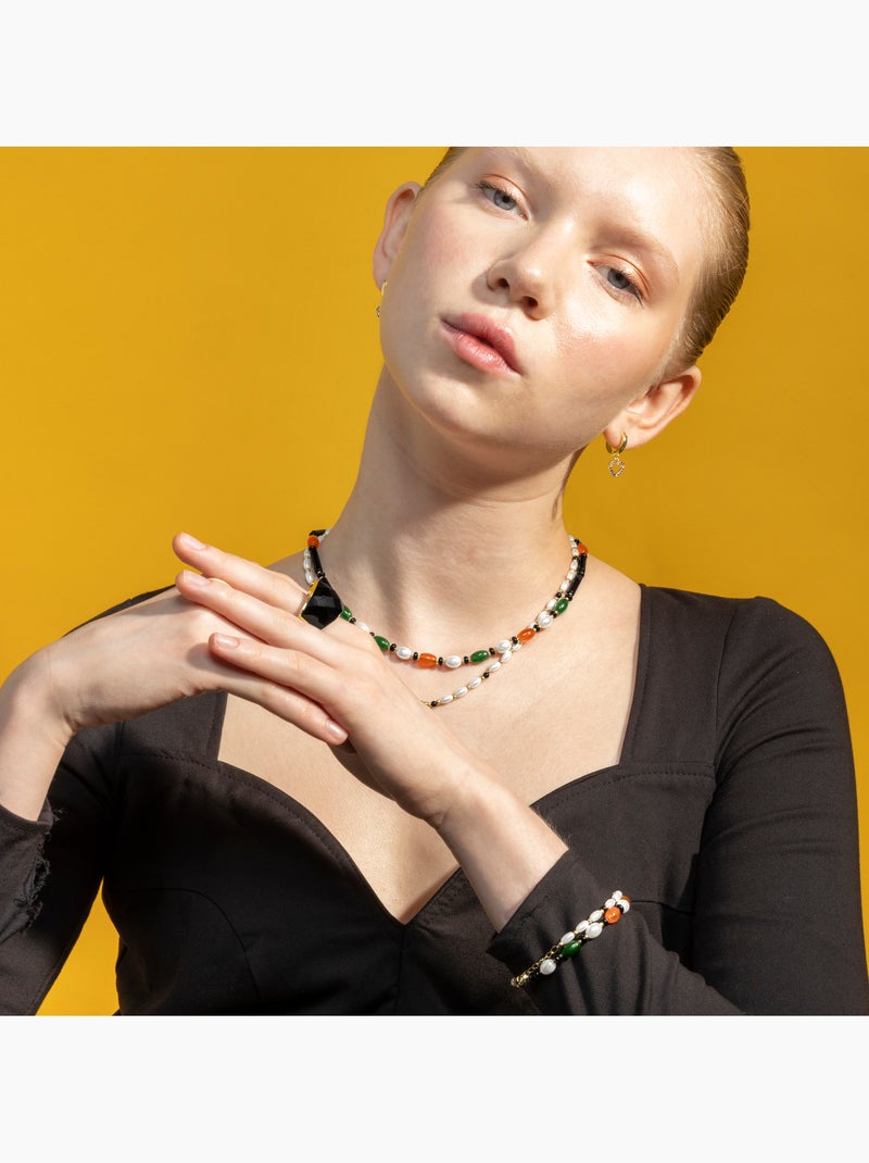 Bracelet Luxenter avec Onyx finition or 18k - Coepil Noir Noir - Kiabi