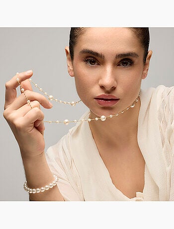 Bracelet Luxenter avec perle blanche et plaqué or 18k - Anrae