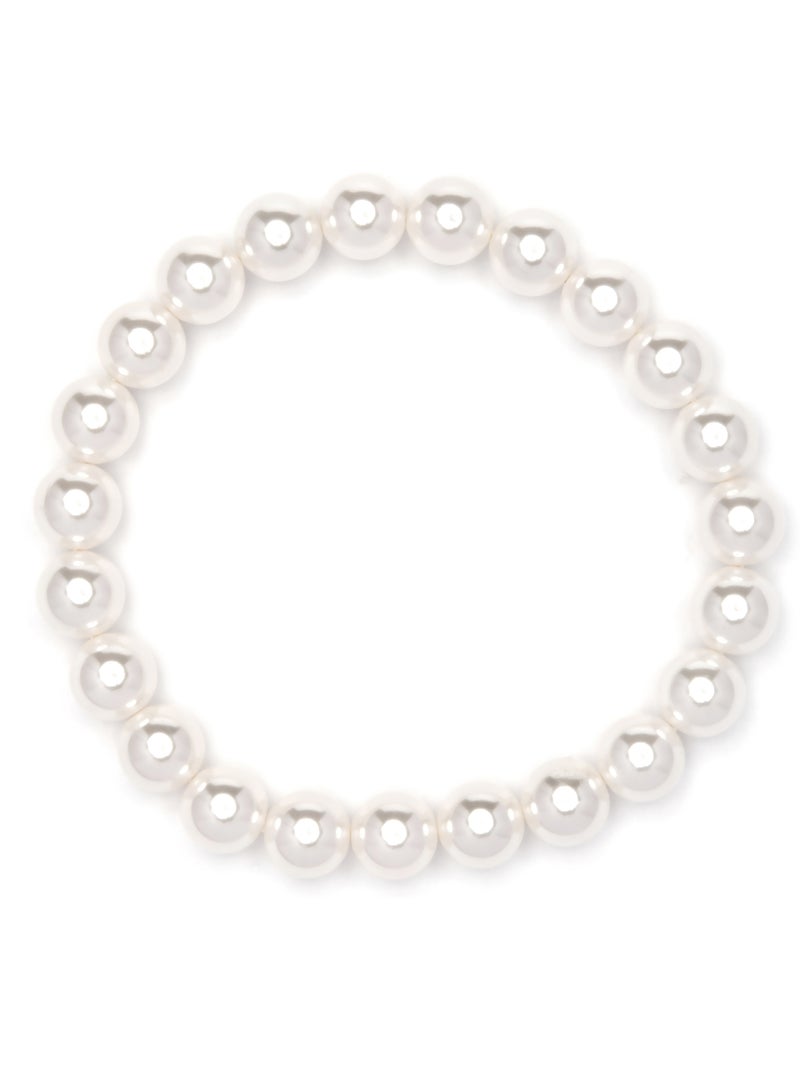 Bracelet Luxenter avec perle blanche et plaqué or 18k - Anrae Argent - Kiabi