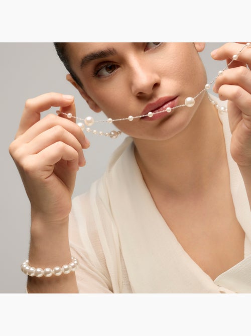 Bracelet Luxenter avec perle blanche et plaqué or 18k - Anrae - Kiabi