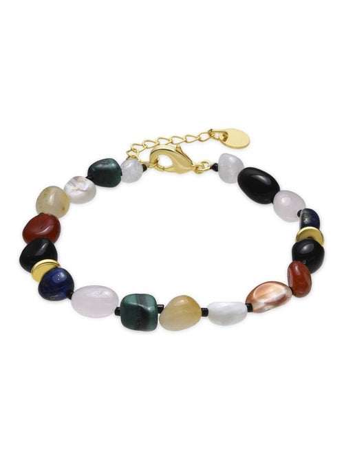 Bracelet Luxenter avec pierre naturelle multicolore finition or 18k - Ilisen - Kiabi