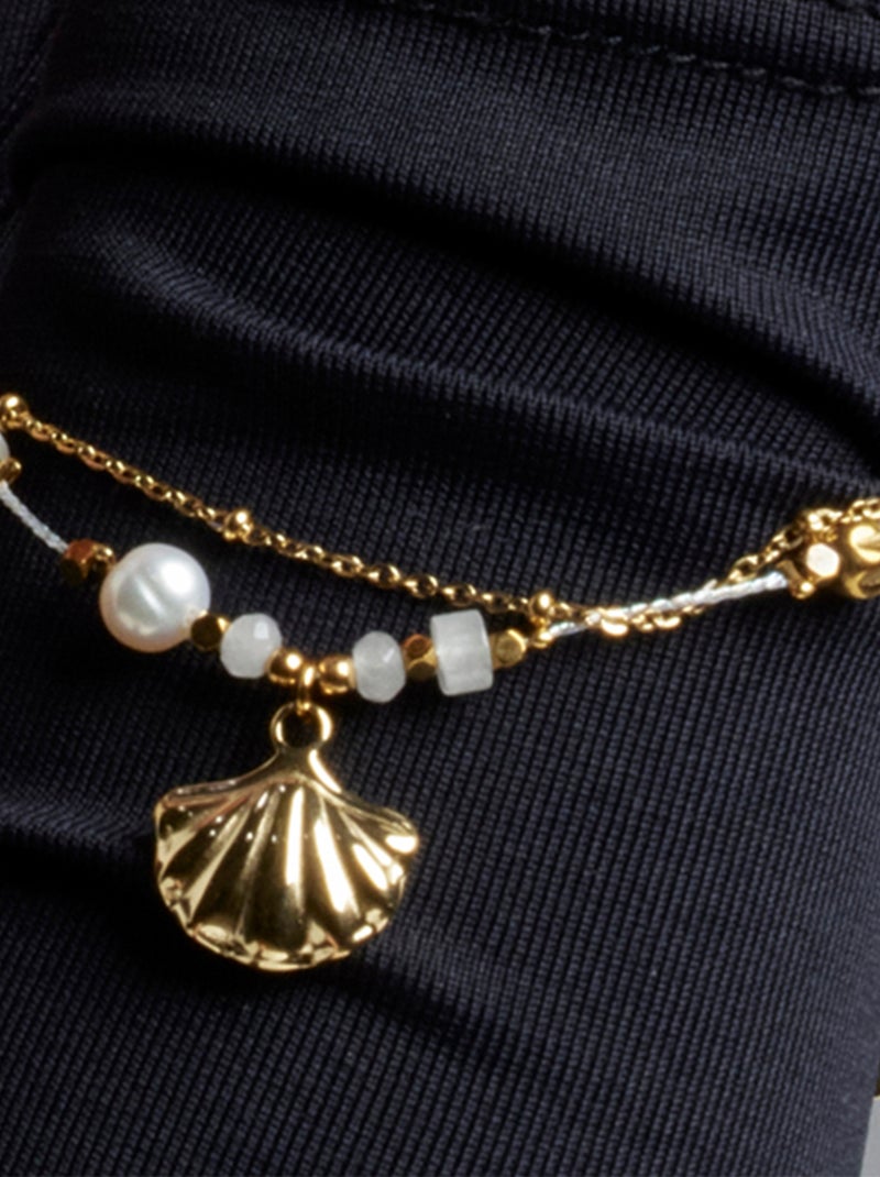 Bracelet Luxenter avec zircon brillant et plaqué or 18k - Virat Blanc - Kiabi