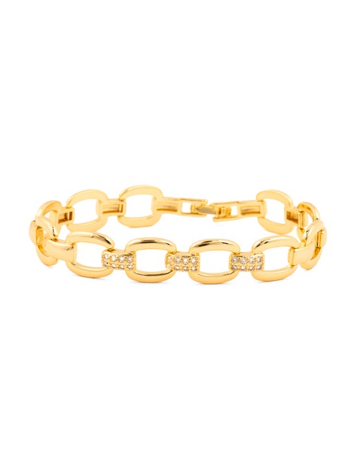 Bracelet Luxenter avec zircone brillante et finition or jaune 18k - Insio - Kiabi