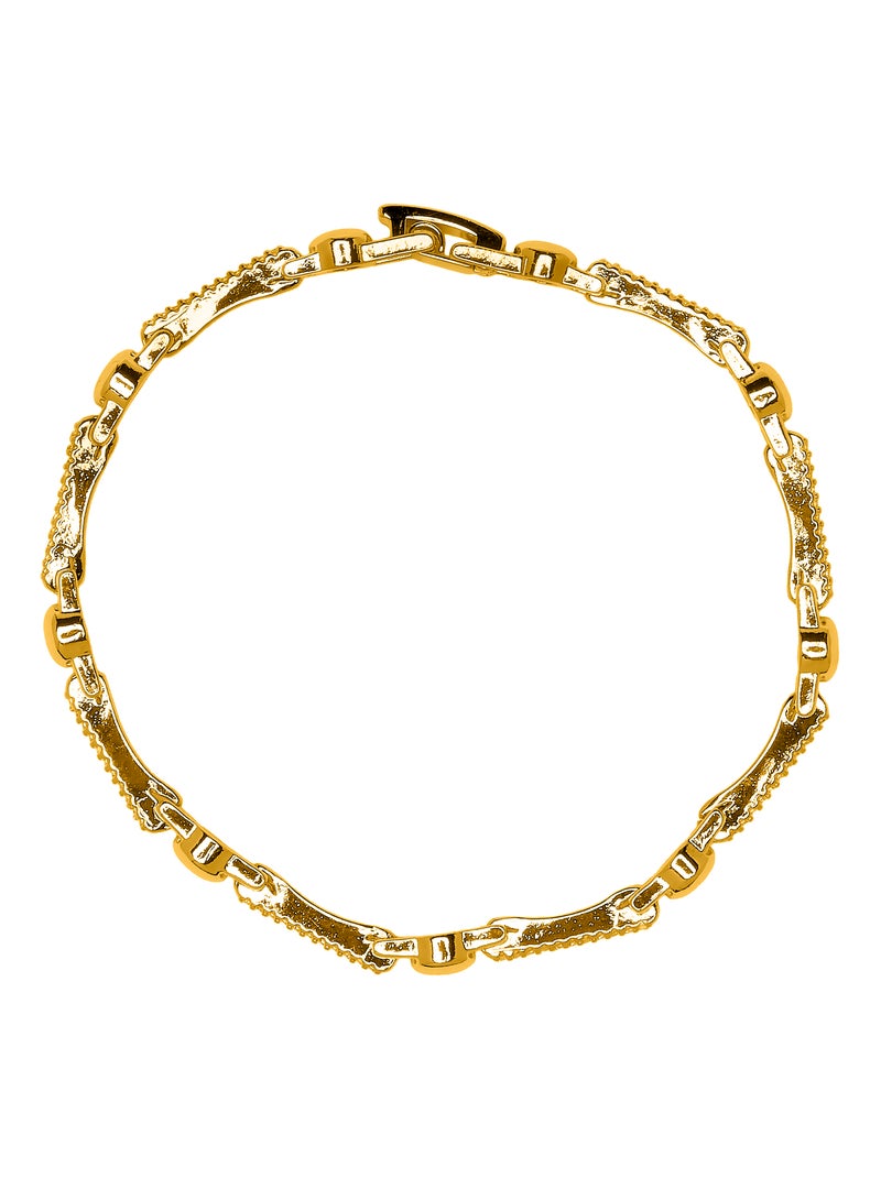 Bracelet Luxenter avec zircone brillante et finition or jaune 18k - Rarix Blanc - Kiabi