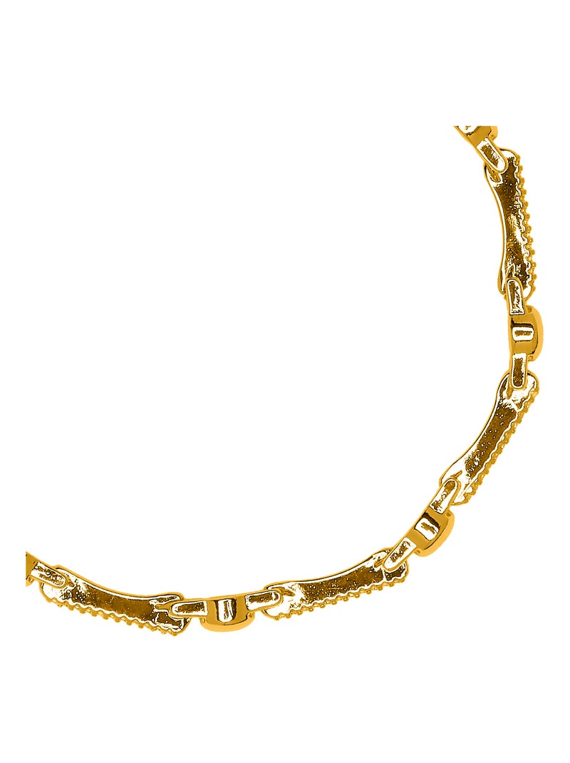 Bracelet Luxenter avec zircone brillante et finition or jaune 18k - Rarix Blanc - Kiabi