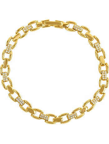 Bracelet Luxenter avec zircone brillante et finition or jaune 18k - Yaris