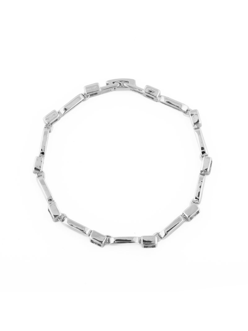 Bracelet Luxenter avec zircone brillante et finition rhodium - Aslion Blanc - Kiabi