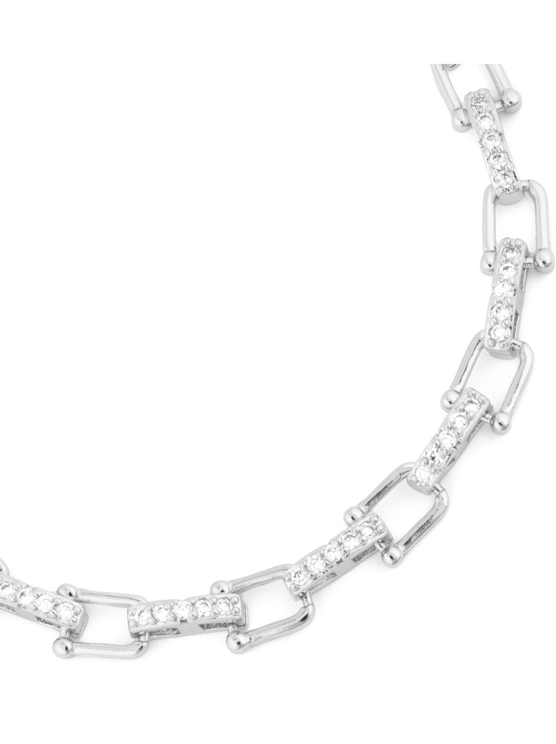 Bracelet Luxenter avec zircone brillante et finition rhodium - Dordel Blanc - Kiabi