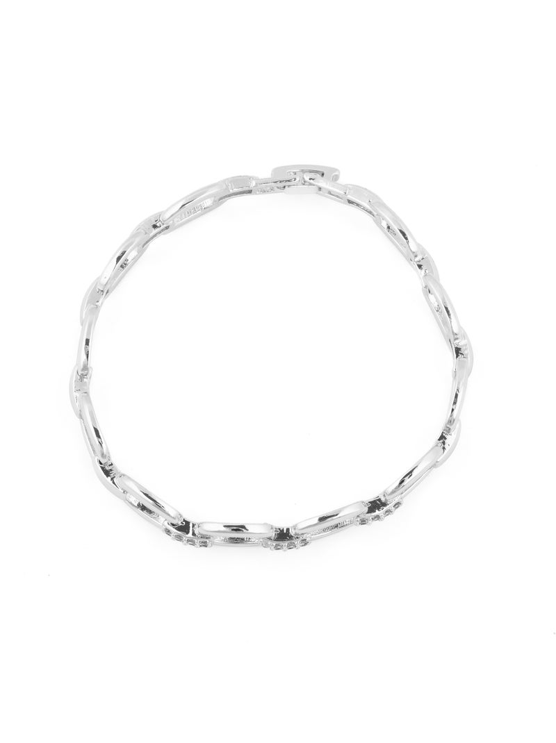 Bracelet Luxenter avec zircone brillante et finition rhodium - Insio Blanc - Kiabi
