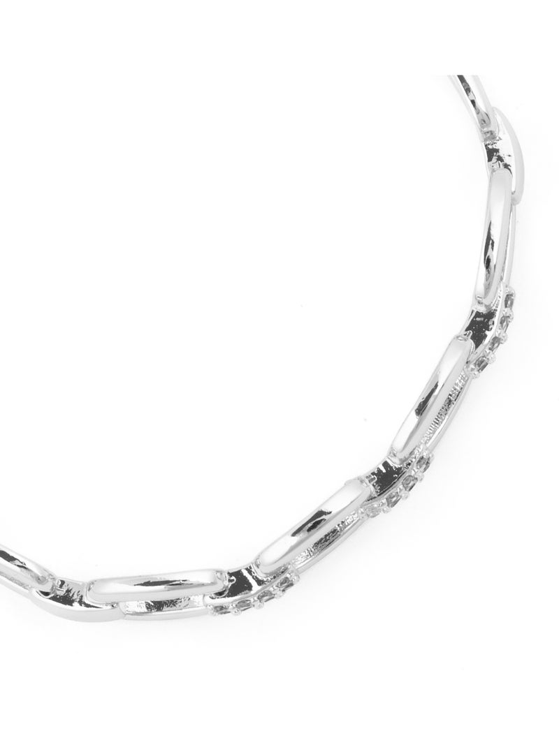 Bracelet Luxenter avec zircone brillante et finition rhodium - Insio Blanc - Kiabi