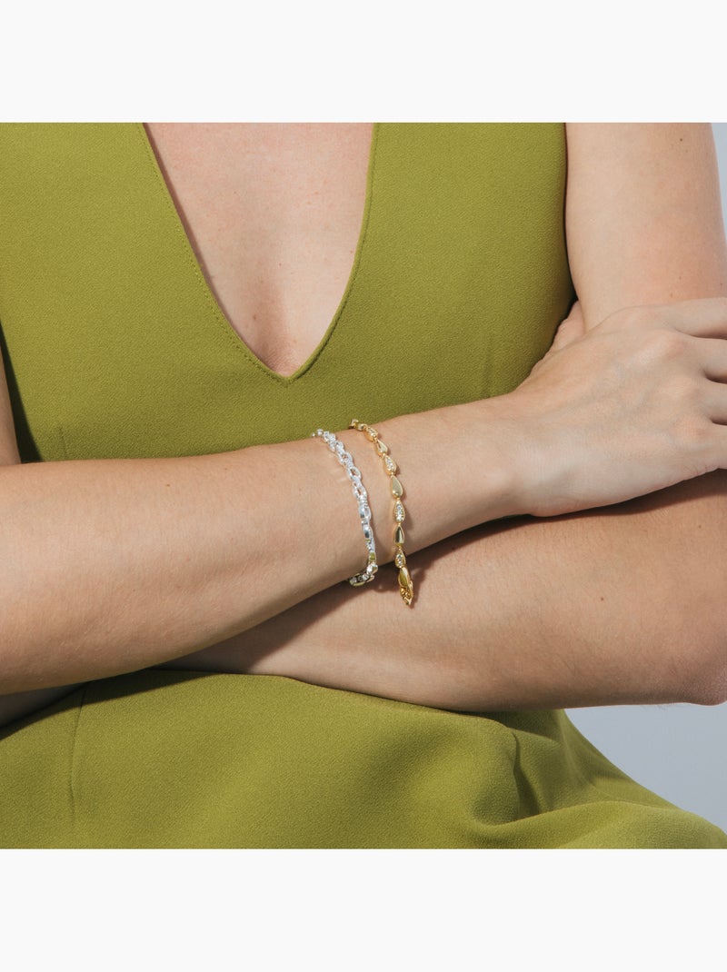 Bracelet Luxenter avec zircone brillante et finition rhodium - Insio Blanc - Kiabi