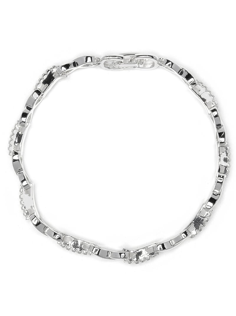 Bracelet Luxenter avec zircone brillante et finition rhodium - Raak Blanc - Kiabi