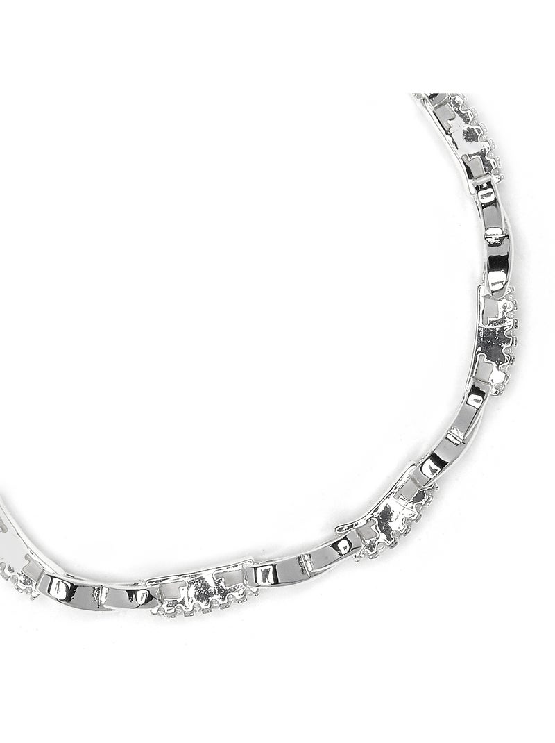 Bracelet Luxenter avec zircone brillante et finition rhodium - Raak Blanc - Kiabi