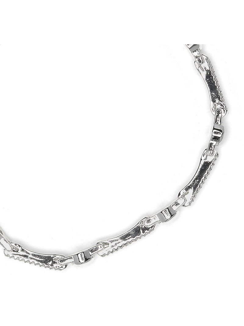 Bracelet Luxenter avec zircone brillante et finition rhodium - Rarix Blanc - Kiabi