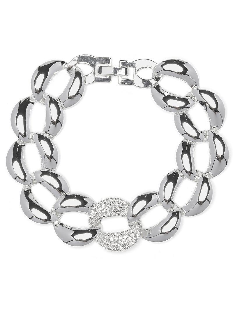 Bracelet Luxenter avec zircone brillante et finition rhodium - Shinthi Blanc - Kiabi