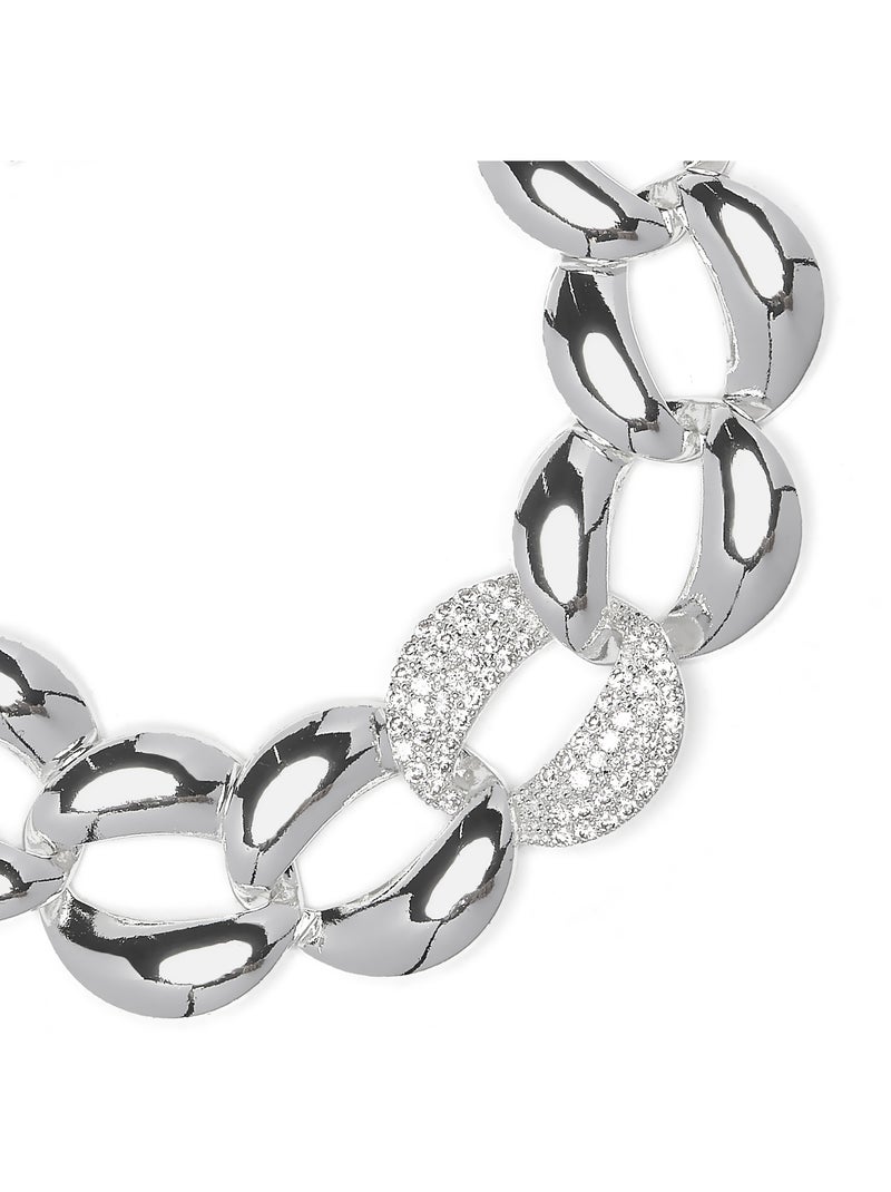 Bracelet Luxenter avec zircone brillante et finition rhodium - Shinthi Blanc - Kiabi