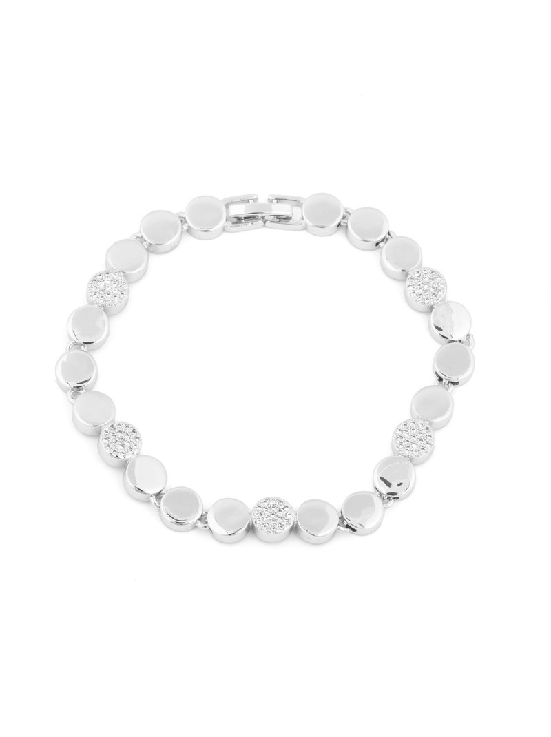 Bracelet Luxenter avec zircone brillante et finition rhodium - Sywi Blanc - Kiabi