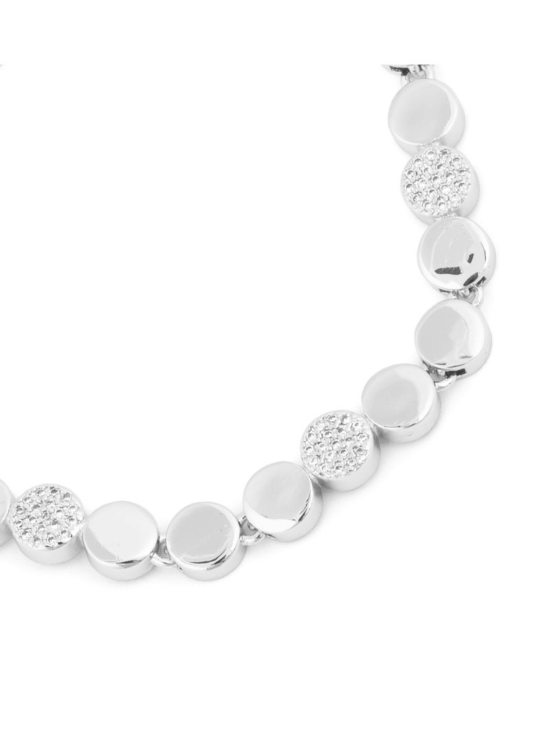 Bracelet Luxenter avec zircone brillante et finition rhodium - Sywi Blanc - Kiabi
