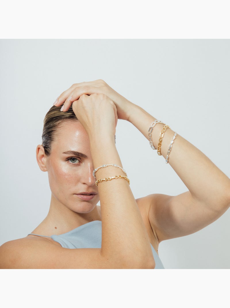 Bracelet Luxenter avec zircone brillante et finition rhodium - Tanal Blanc - Kiabi