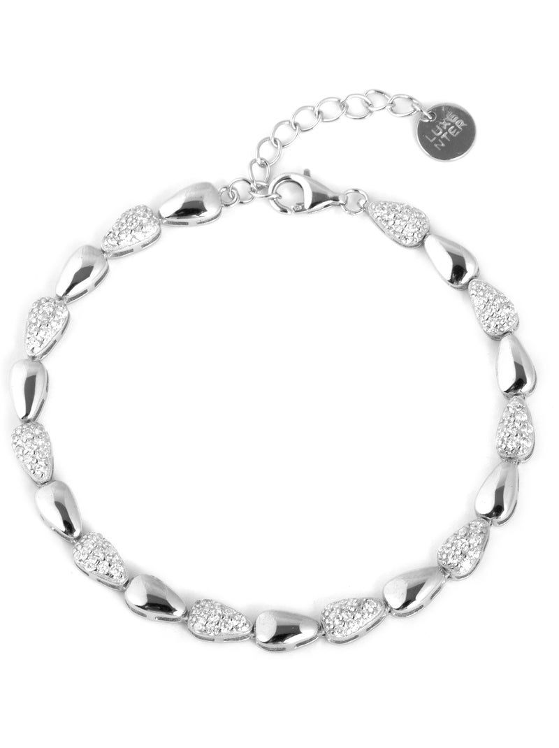 Bracelet Luxenter avec zircone brillante et finition rhodium - Tanal Blanc - Kiabi
