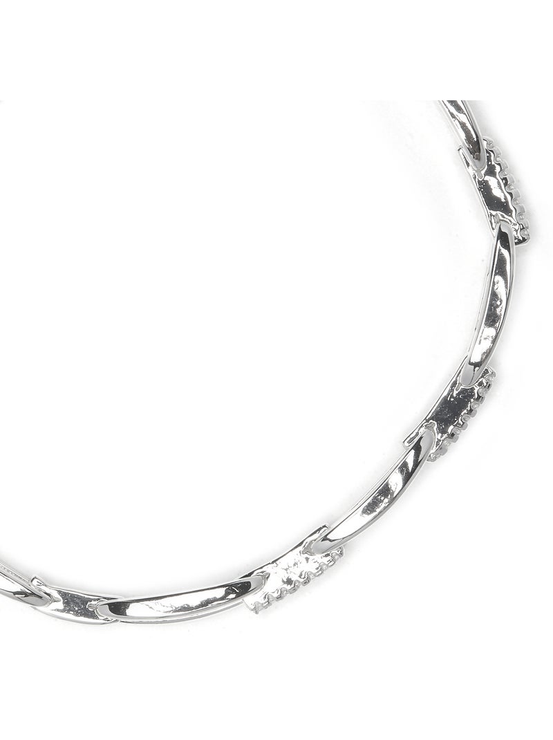 Bracelet Luxenter avec zircone brillante et finition rhodium - Thylo Blanc - Kiabi