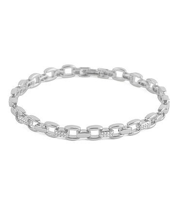 Bracelet Luxenter avec zircone brillante et finition rhodium - Yaris