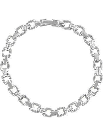 Bracelet Luxenter avec zircone brillante et finition rhodium - Yaris
