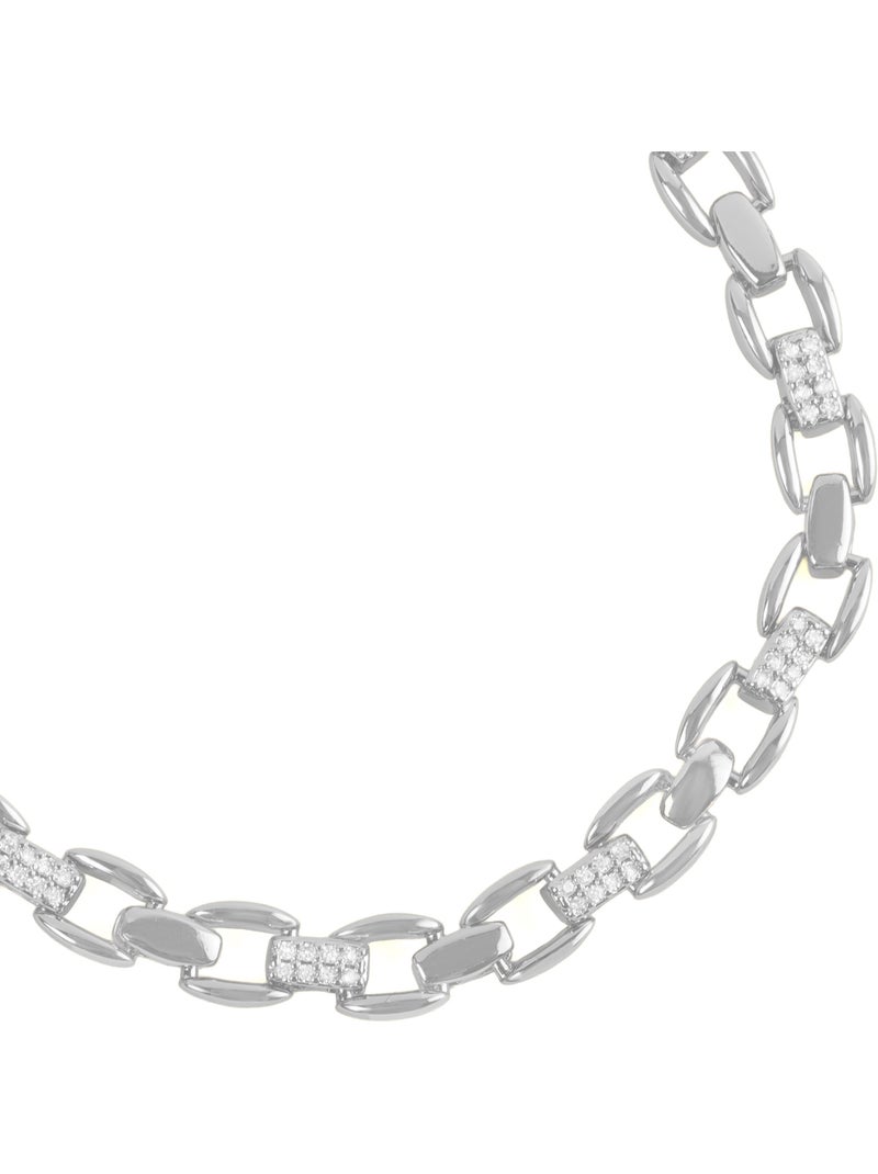 Bracelet Luxenter avec zircone brillante et finition rhodium - Yaris Blanc - Kiabi
