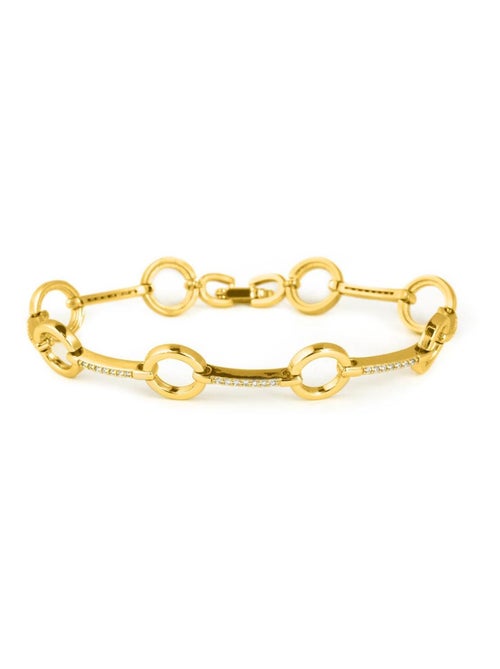 Bracelet Luxenter avec zircone brillante, finition or jaune 18 carats - Dimaran - Kiabi