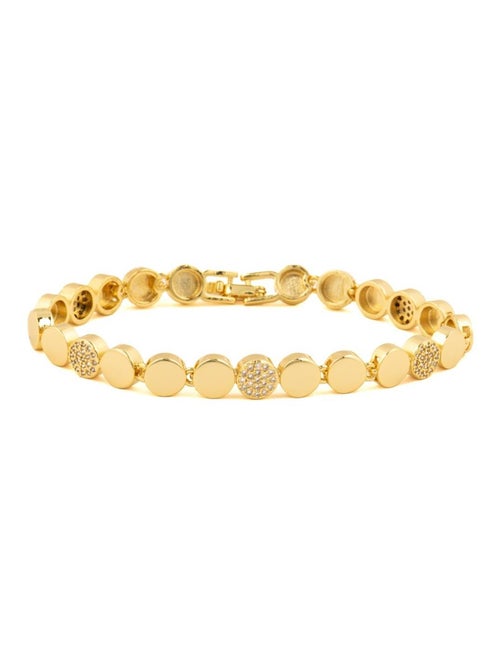 Bracelet Luxenter avec zircone brillante, finition or jaune 18 carats - Sywi - Kiabi