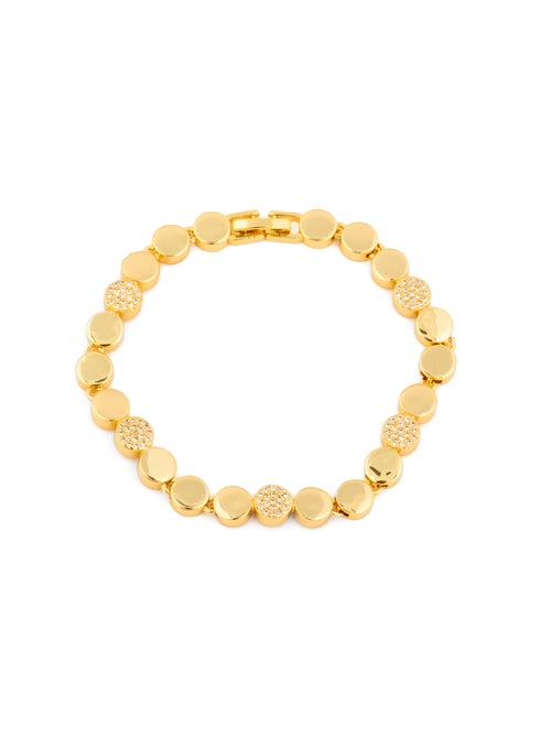 Bracelet Luxenter avec zircone brillante, finition or jaune 18 carats - Sywi - Kiabi