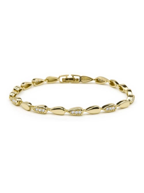 Bracelet Luxenter avec zircone brillante, finition or jaune 18 carats - Tanal - Kiabi