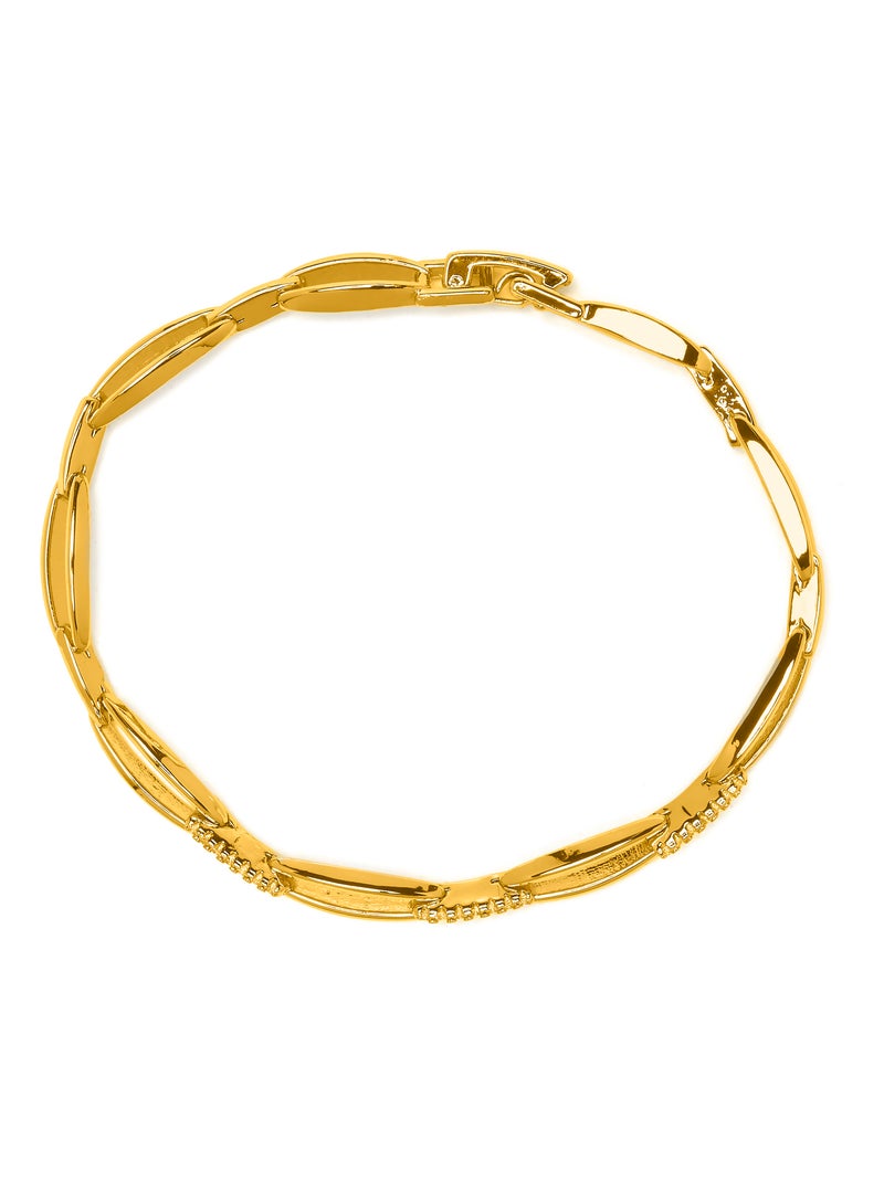 Bracelet Luxenter avec zircone brillante, finition or jaune 18 carats - Thylo Blanc - Kiabi