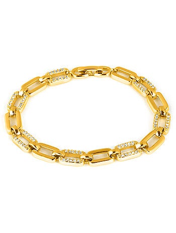 Bracelet Luxenter avec zircone brillante, finition or jaune 18k - Asgoth