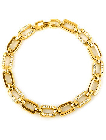 Bracelet Luxenter avec zircone brillante, finition or jaune 18k - Asgoth