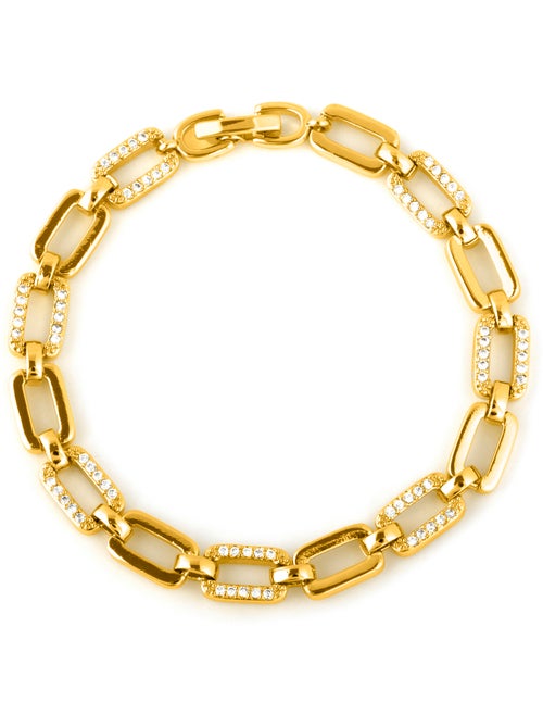 Bracelet Luxenter avec zircone brillante, finition or jaune 18k - Asgoth - Kiabi