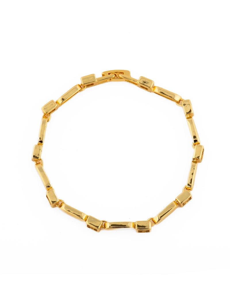 Bracelet Luxenter avec zircone brillante, finition or jaune 18k - Aslion Argent - Kiabi