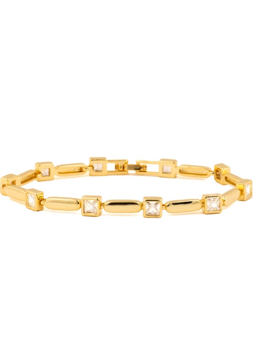 Bracelet Luxenter avec zircone brillante, finition or jaune 18k - Aslion - Kiabi