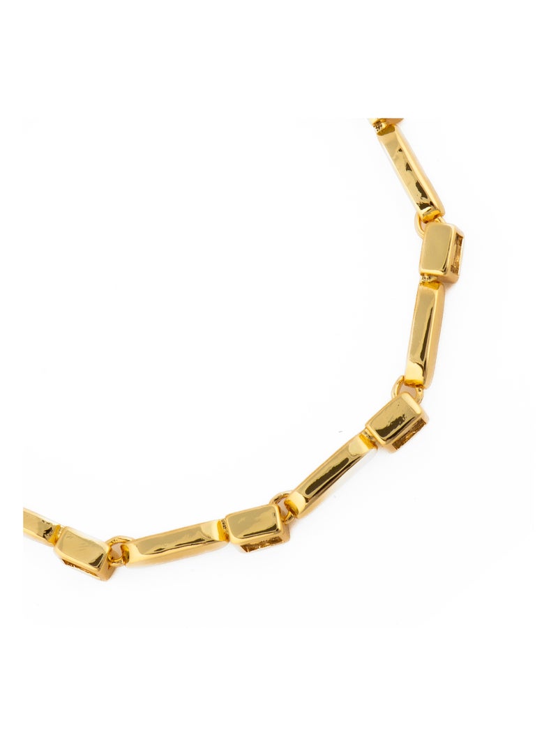 Bracelet Luxenter avec zircone brillante, finition or jaune 18k - Aslion Blanc - Kiabi