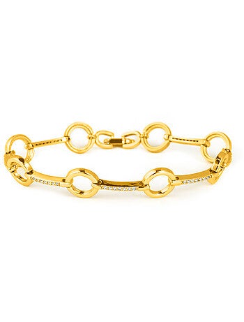 Bracelet Luxenter avec zircone brillante, finition or jaune 18k - Dimaran