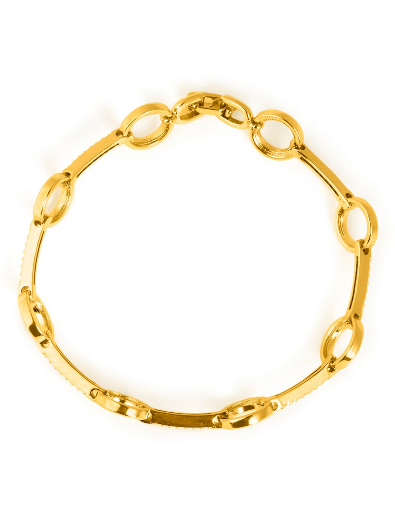 Bracelet Luxenter avec zircone brillante, finition or jaune 18k - Dimaran Argent - Kiabi