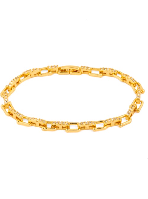 Bracelet Luxenter avec zircone brillante, finition or jaune 18k - Dordel - Kiabi
