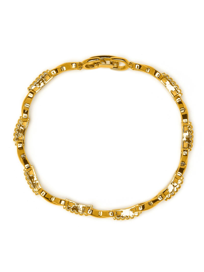 Bracelet Luxenter avec zircone brillante, finition or jaune 18k - Raak Argent - Kiabi