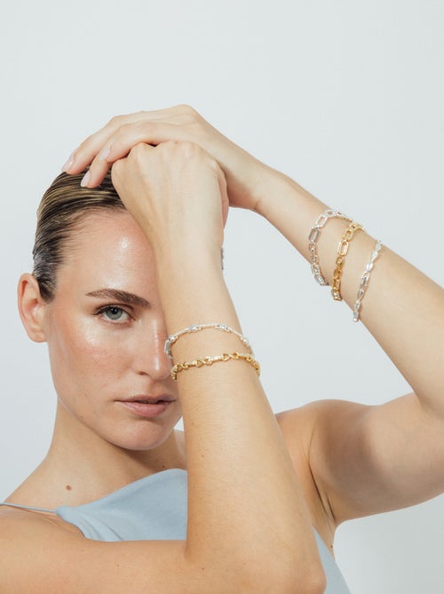 Bracelet Luxenter avec zircone brillante, finition or jaune 18k - Raak - Kiabi