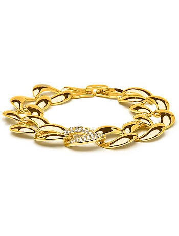 Bracelet Luxenter avec zircone brillante, finition or jaune 18k - Shinthi