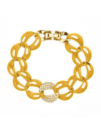 Bracelet Luxenter avec zircone brillante, finition or jaune 18k - Shinthi
