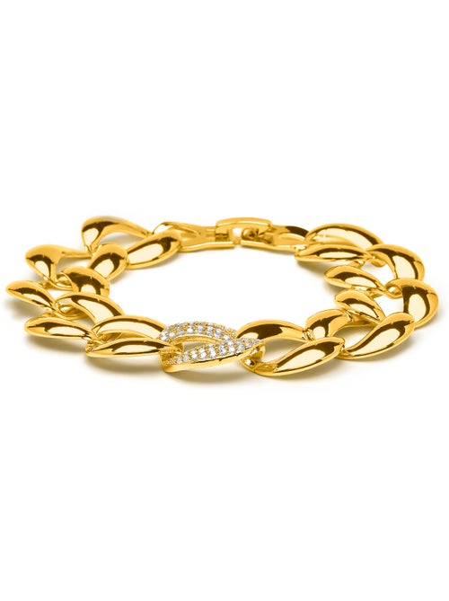 Bracelet Luxenter avec zircone brillante, finition or jaune 18k - Shinthi - Kiabi