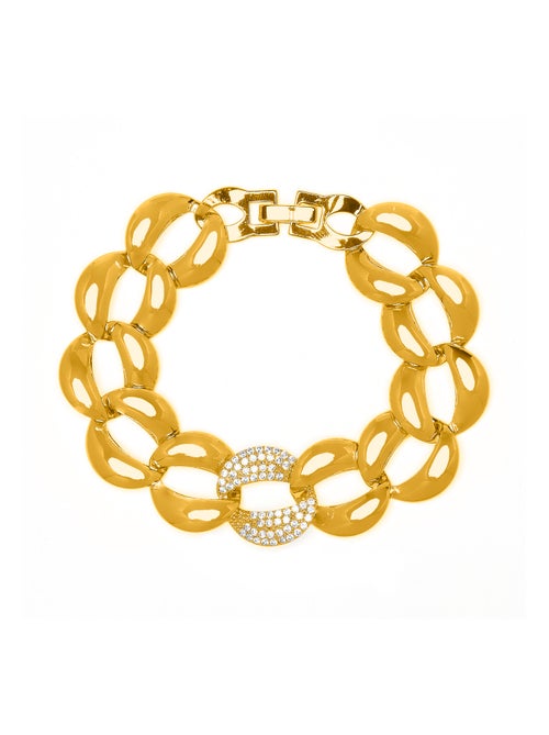 Bracelet Luxenter avec zircone brillante, finition or jaune 18k - Shinthi - Kiabi