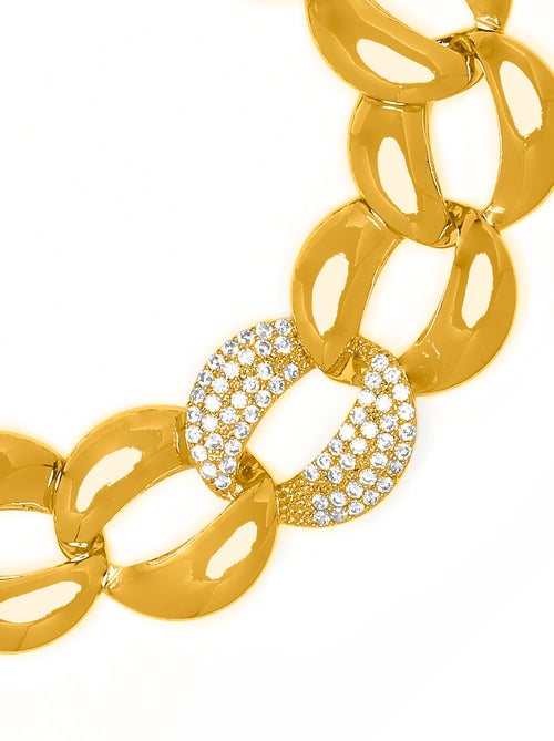 Bracelet Luxenter avec zircone brillante, finition or jaune 18k - Shinthi - Kiabi