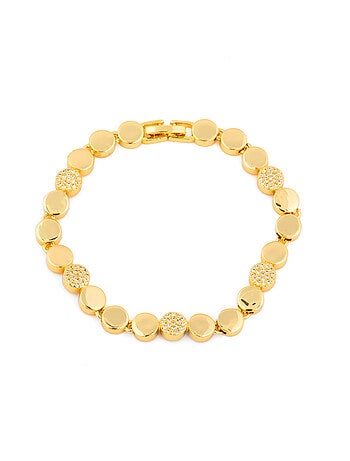 Bracelet Luxenter avec zircone brillante, finition or jaune 18k - Sywi